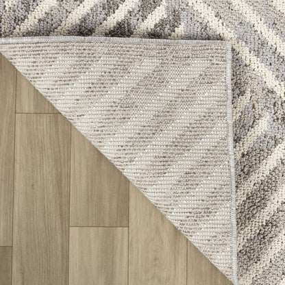 Arlo Geometric Contemporary Grey and Beige Indoor Rug