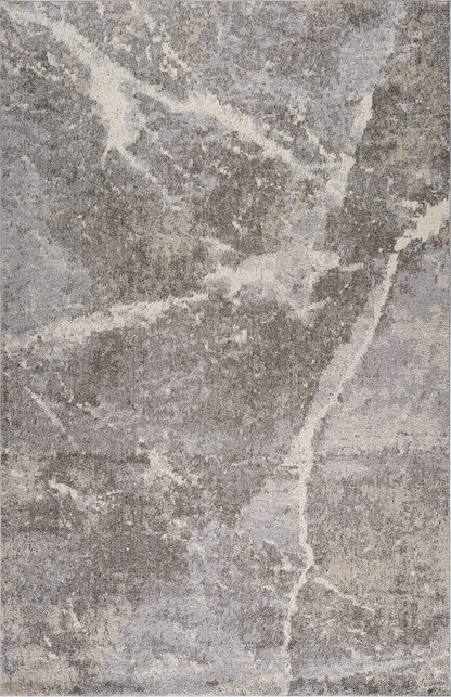 Marwa Marble Contemporary Grey and Beige Indoor Rug