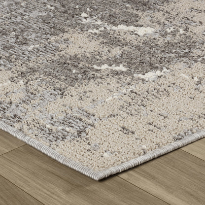 Marwa Marble Contemporary Grey and Beige Indoor Rug