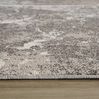 Marwa Marble Contemporary Grey and Beige Indoor Rug