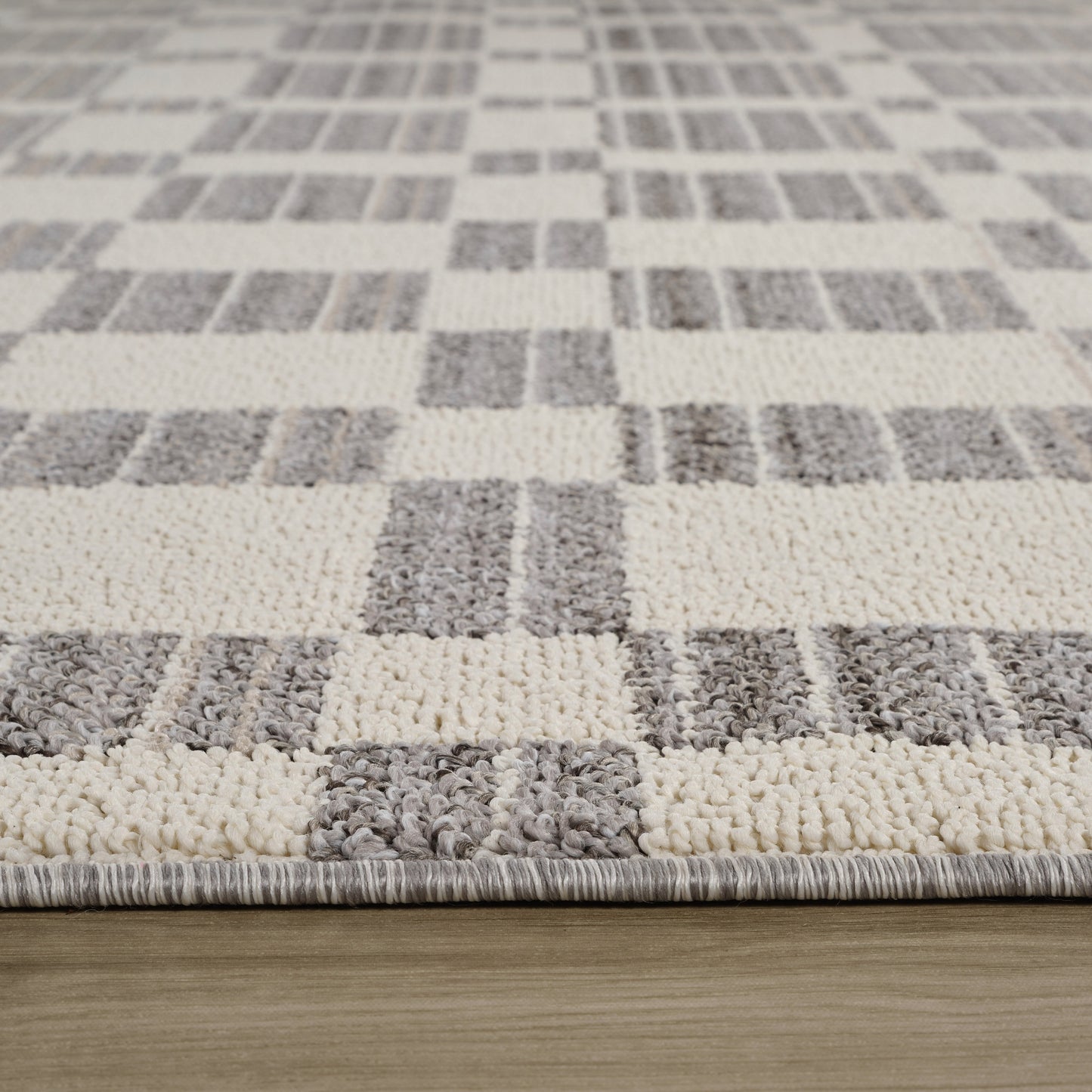 Kashi Geometric Contemporary Grey and Beige Indoor Rug