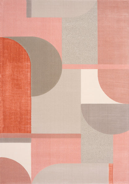 Modern Geometric Pink Area Rug-1