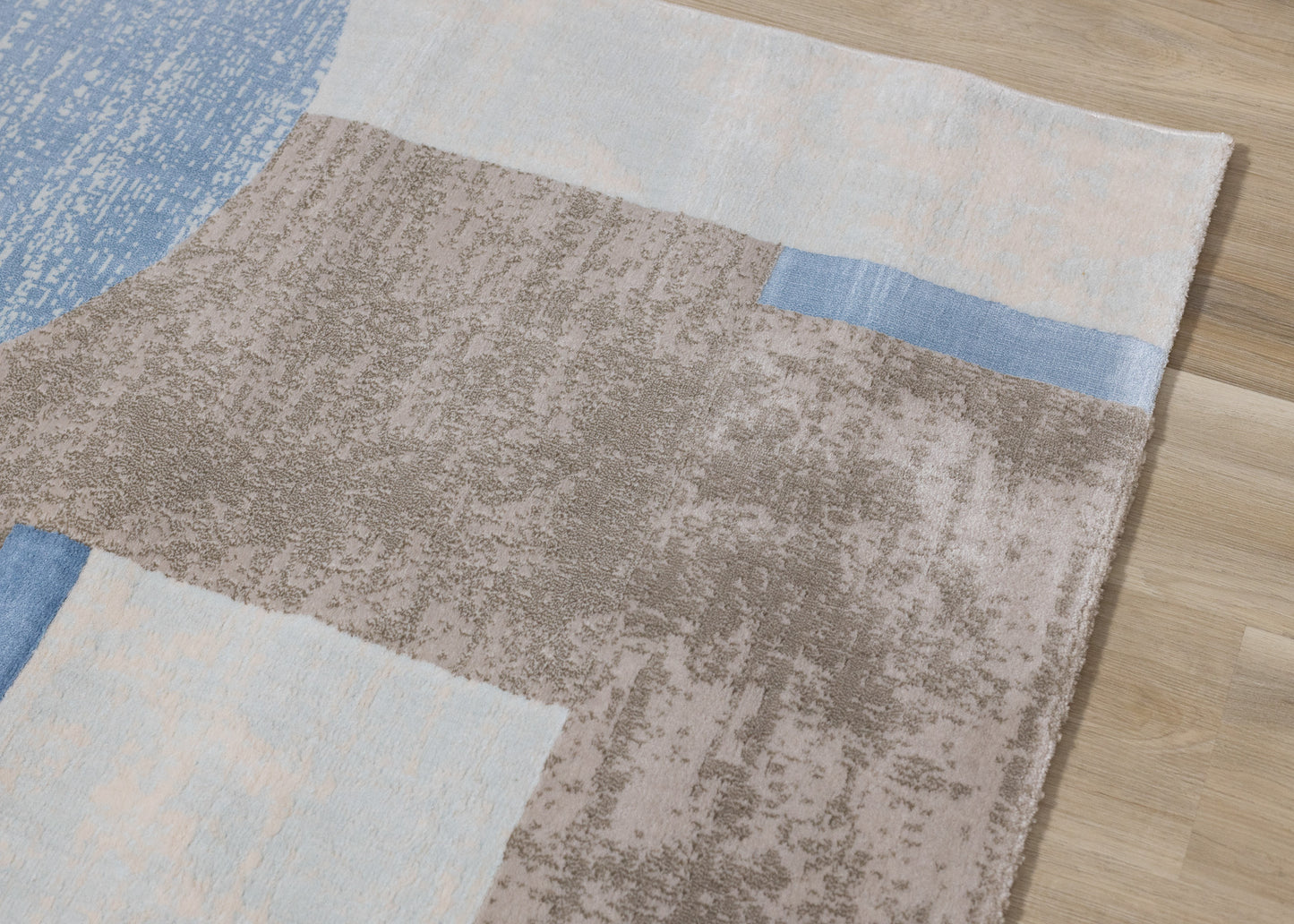Contemporary Geometric Blue Area Rug
