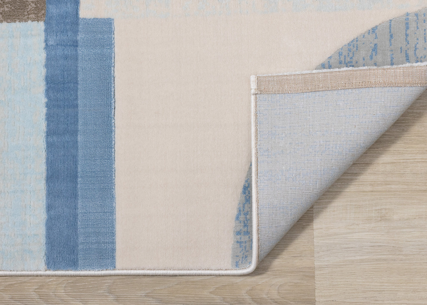 Contemporary Geometric Blue Area Rug