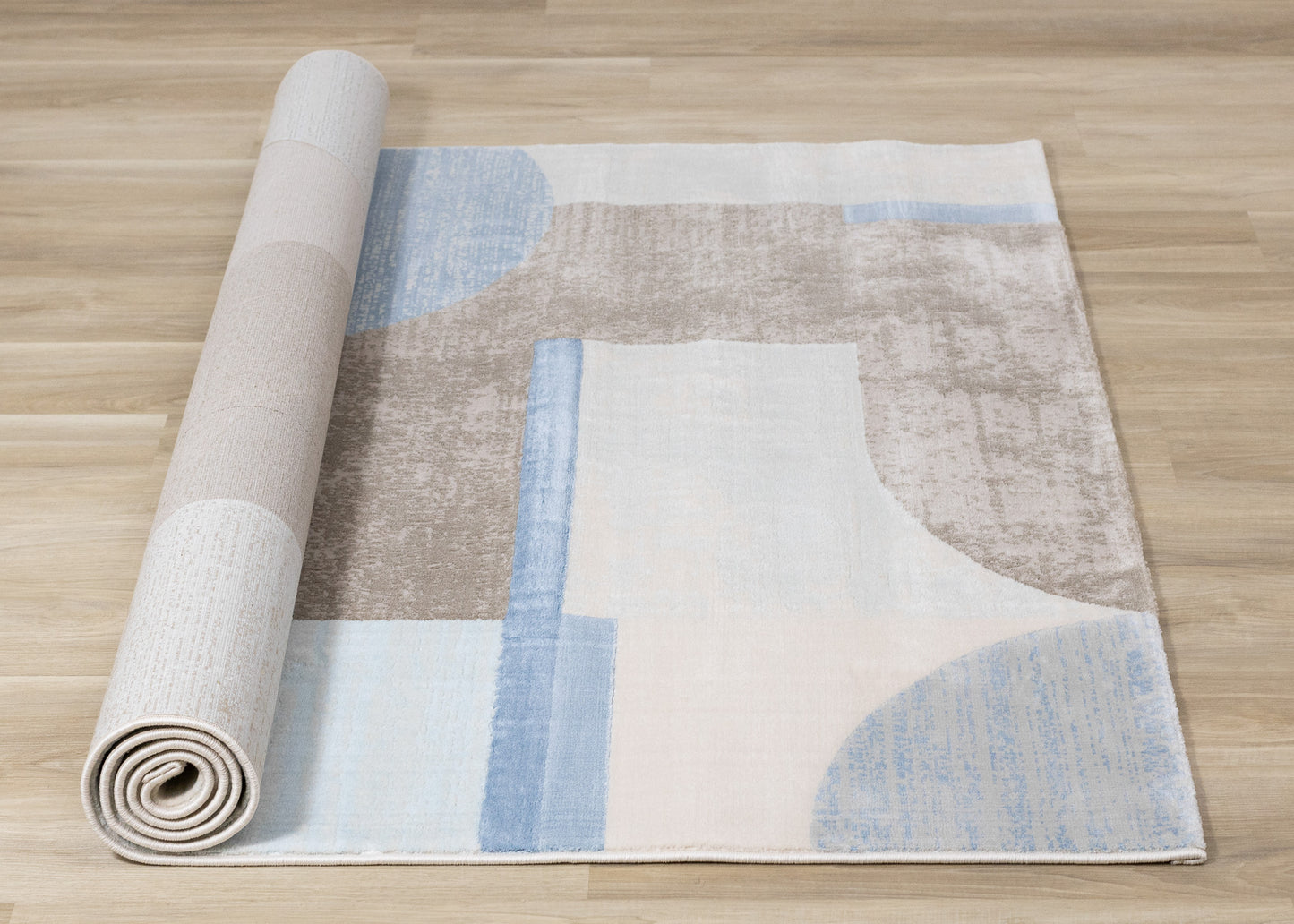 Contemporary Geometric Blue Area Rug