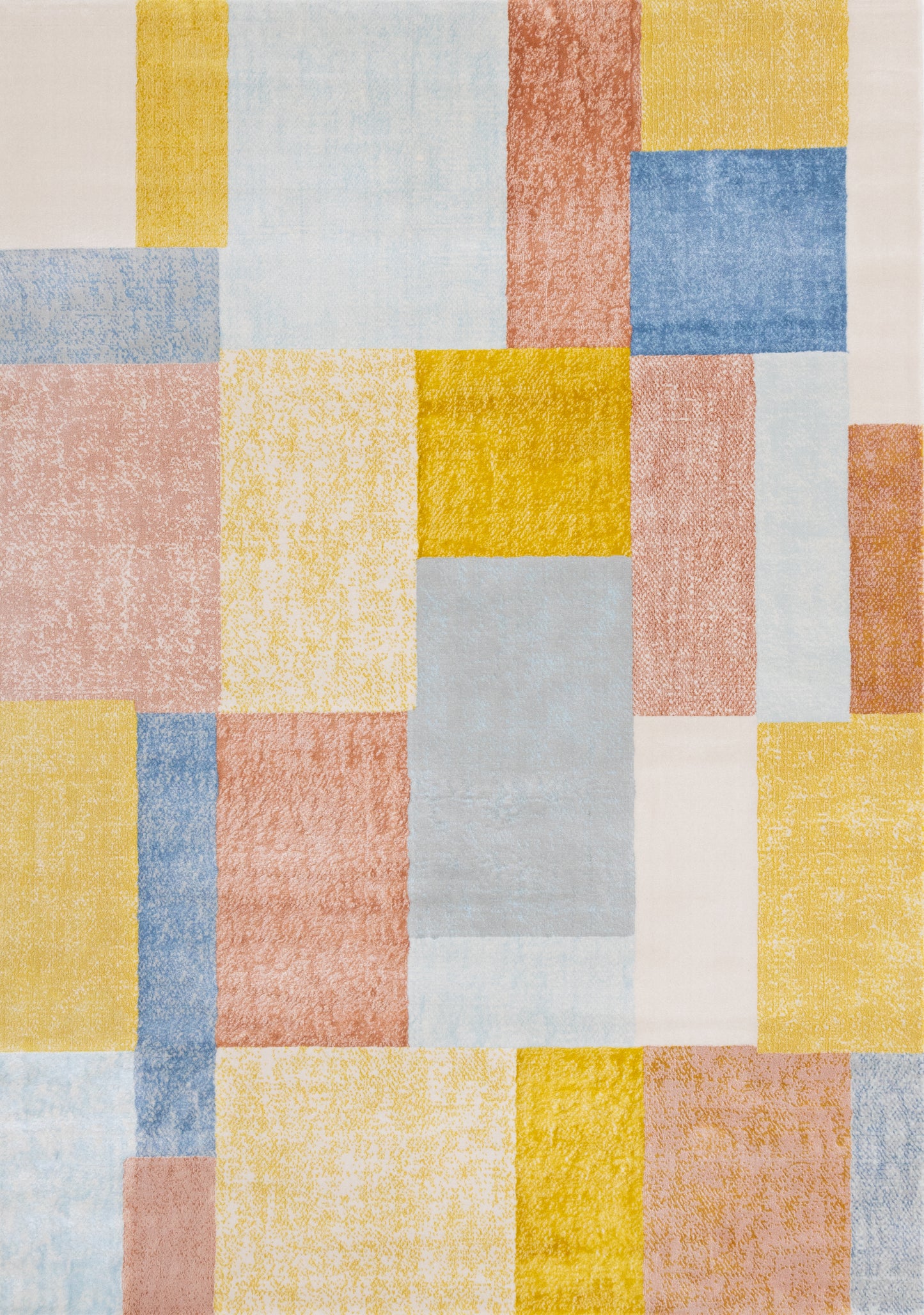Contemporary Geometric Yellow Area Rug