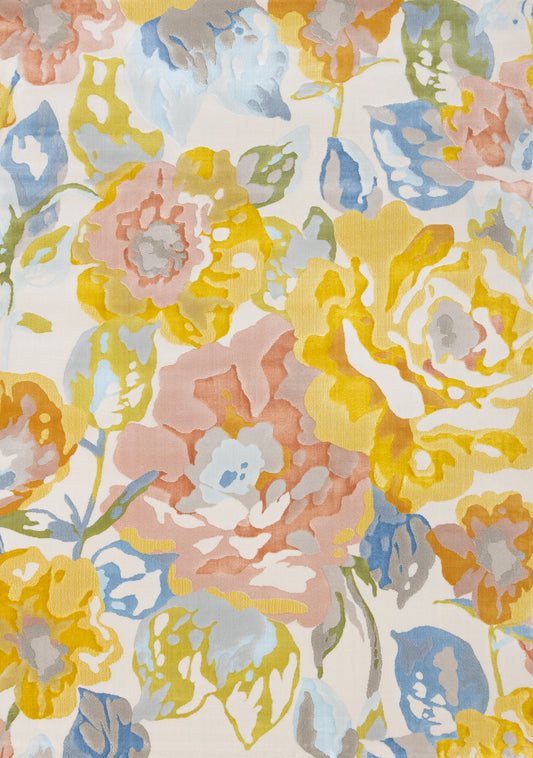 Contemporary Botanical Yellow Area Rug