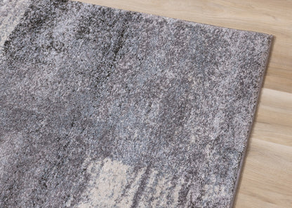 Contemporary Distressed Blue Area Rug