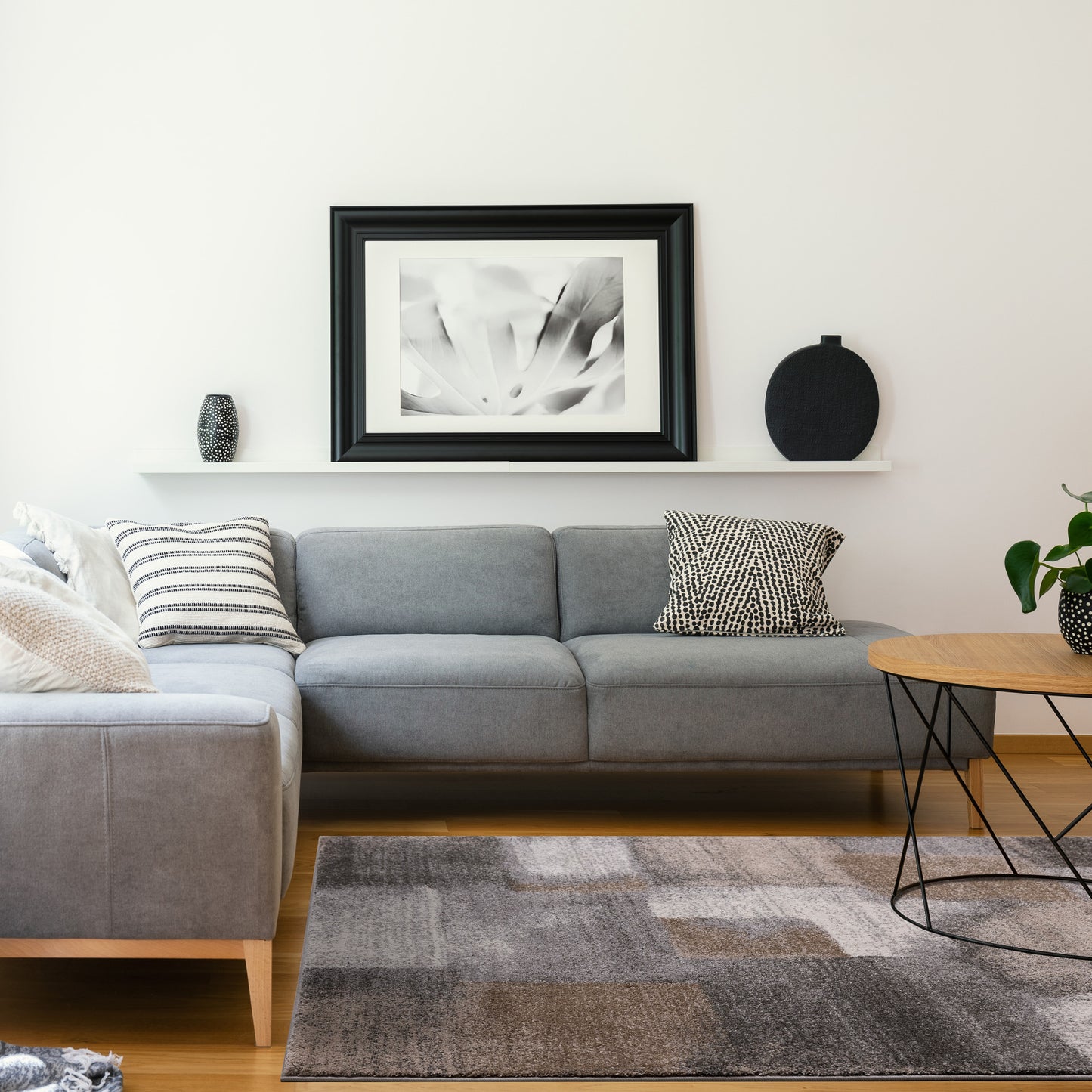 Contemporary Geometric Blue Area Rug-3