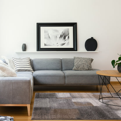 Contemporary Geometric Blue Area Rug-3
