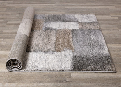 Contemporary Geometric Blue Area Rug-7