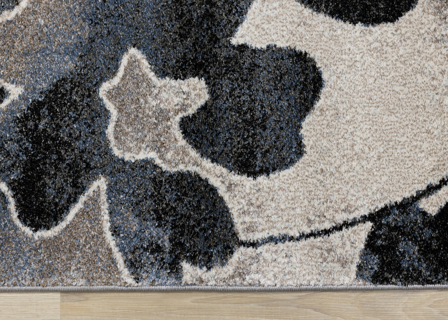 Contemporary Botanical Blue Area Rug-7