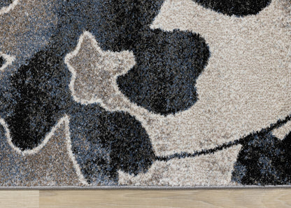 Contemporary Botanical Blue Area Rug-7