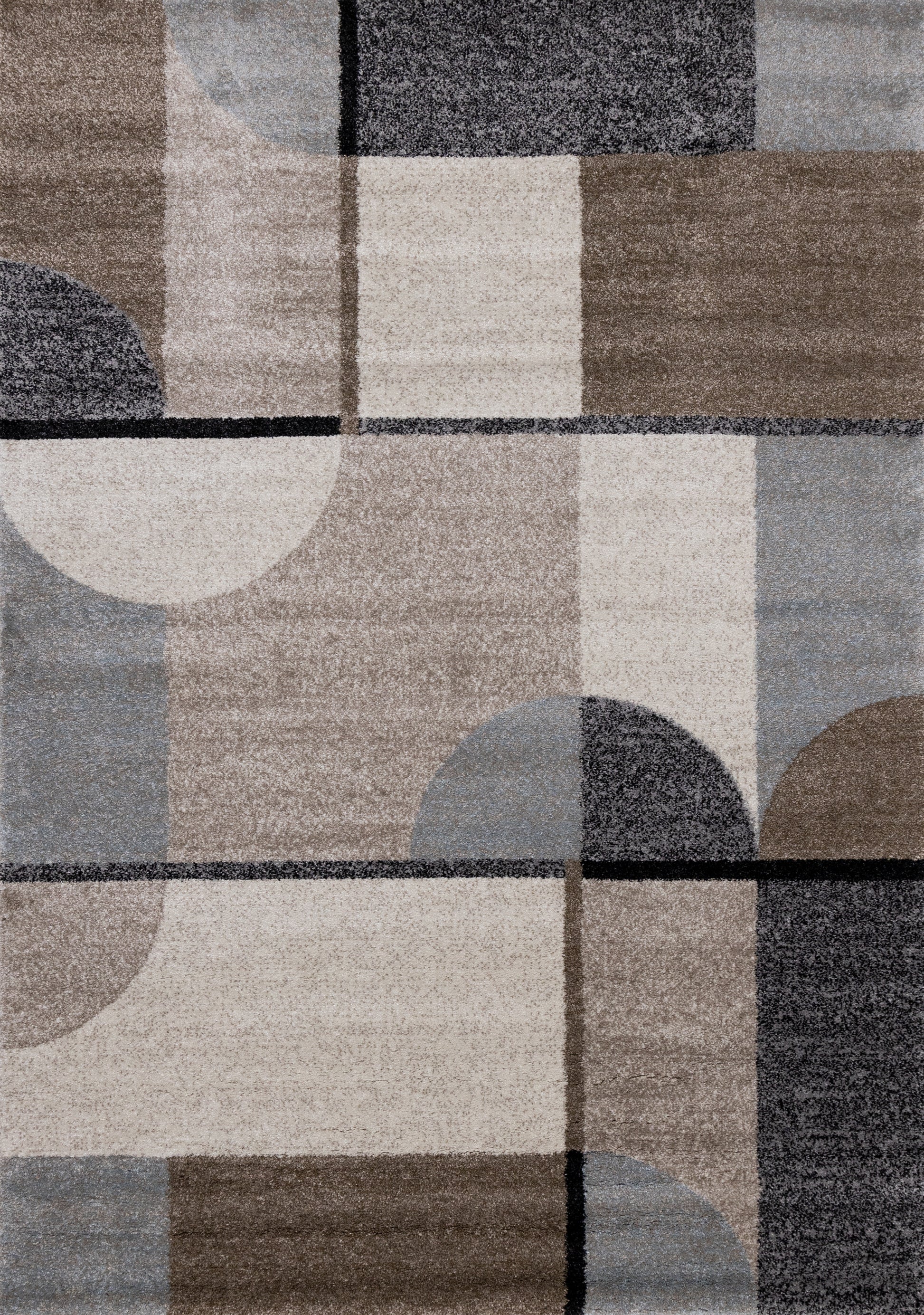 Contemporary Geometric Cream Area Rug-1