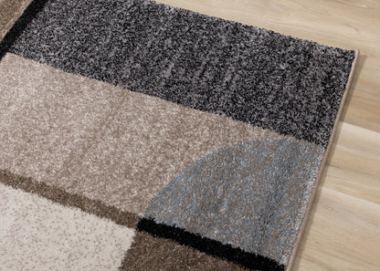 Contemporary Geometric Cream Area Rug-4