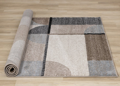 Contemporary Geometric Cream Area Rug-7