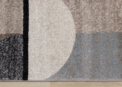 Contemporary Geometric Cream Area Rug-8