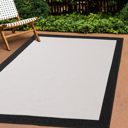 Contemporary Border Black Area Rug-2