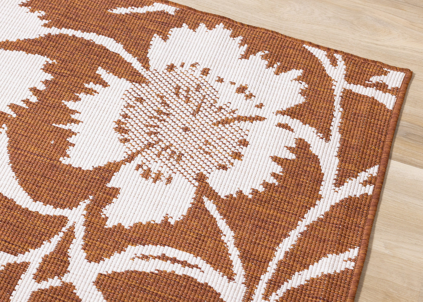 Contemporary Botanical Orange Area Rug