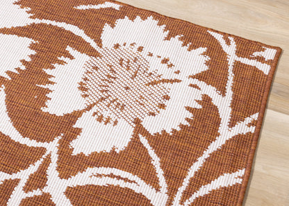 Contemporary Botanical Orange Area Rug