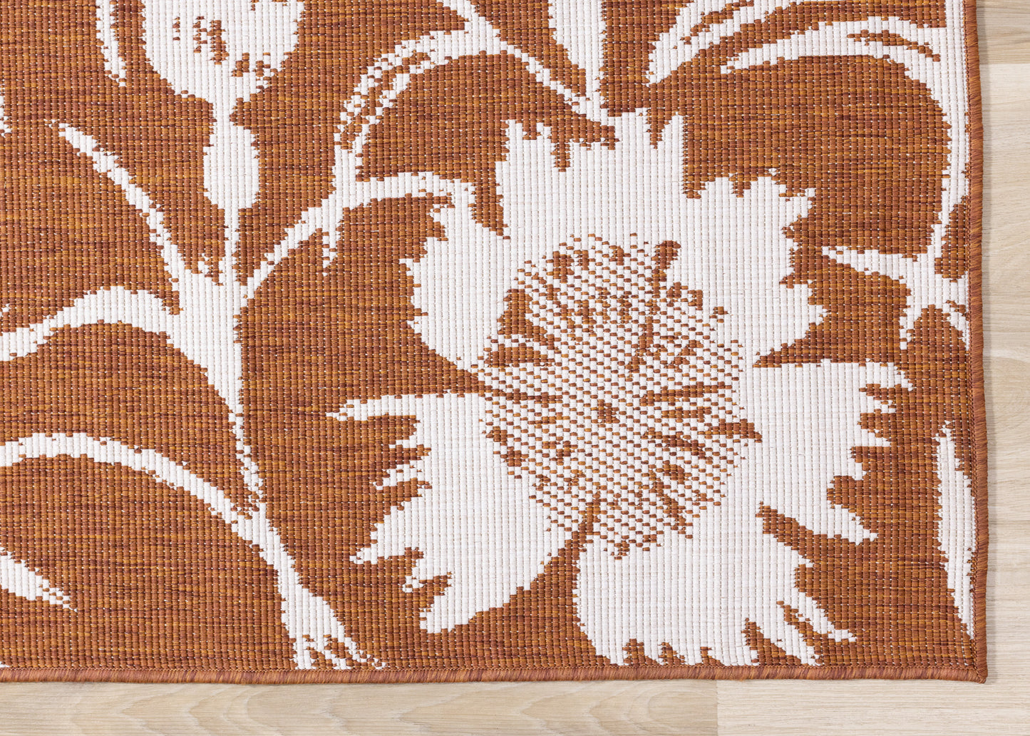 Contemporary Botanical Orange Area Rug