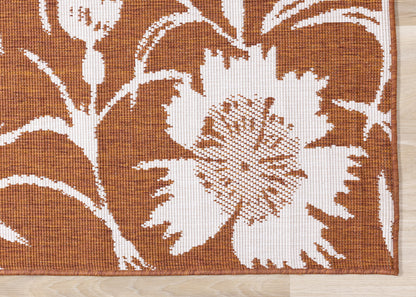Contemporary Botanical Orange Area Rug
