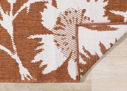 Contemporary Botanical Orange Area Rug