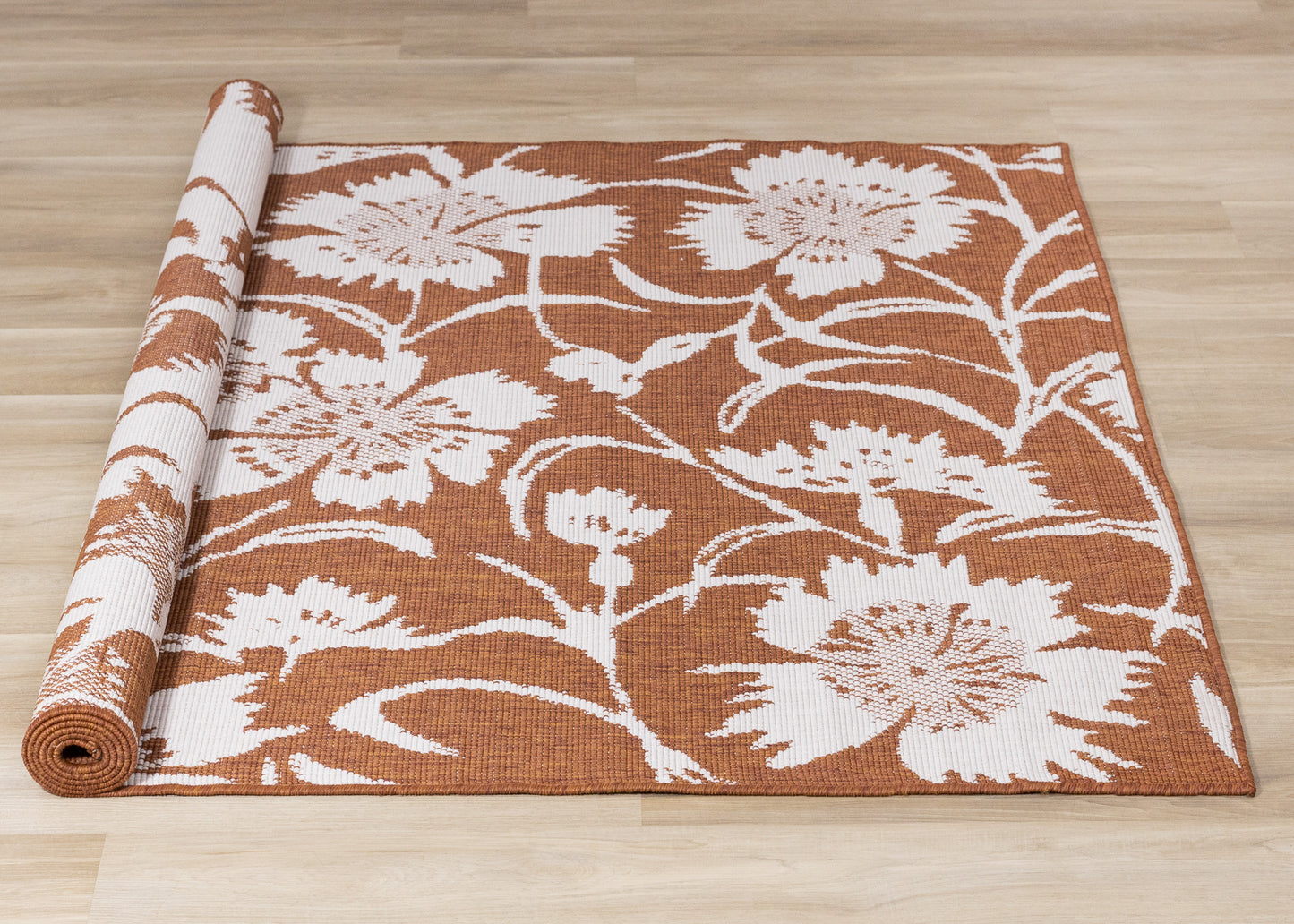 Contemporary Botanical Orange Area Rug