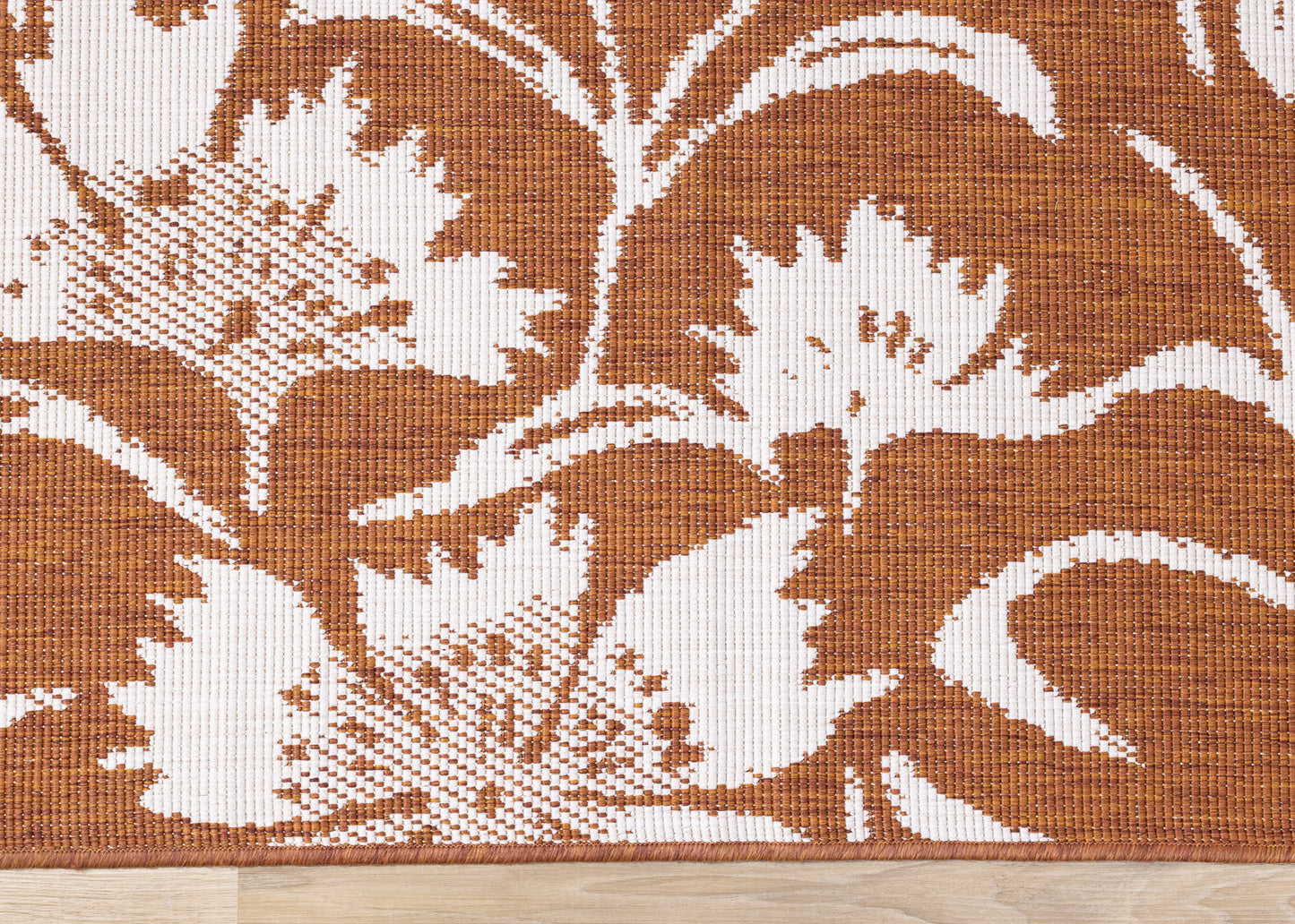Contemporary Botanical Orange Area Rug