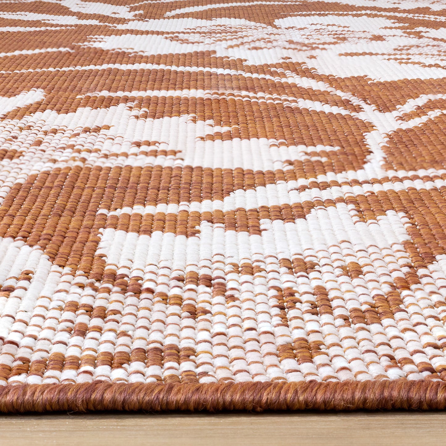 Contemporary Botanical Orange Area Rug