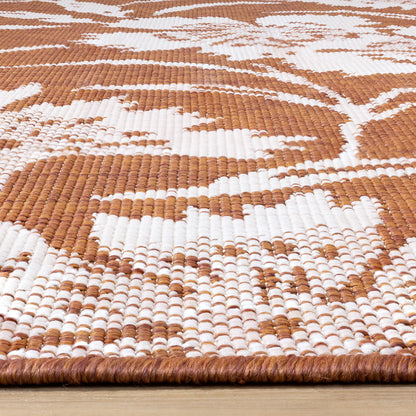 Contemporary Botanical Orange Area Rug