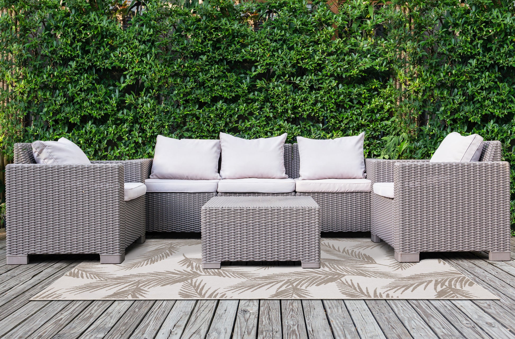 Contemporary Botanical Taupe Area Rug-3