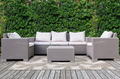 Contemporary Botanical Taupe Area Rug-3