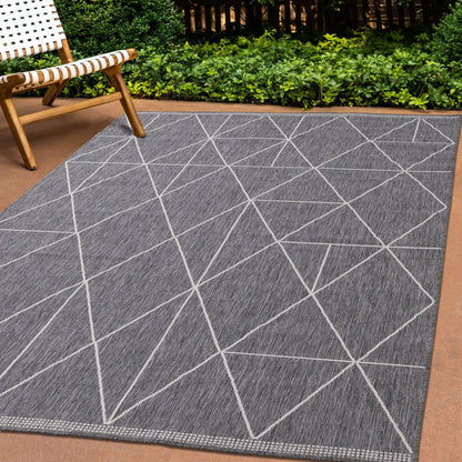 Contemporary Geometric Grey Area Rug