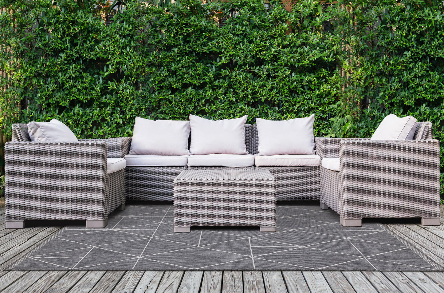 Contemporary Geometric Grey Area Rug