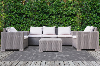 Contemporary Geometric Grey Area Rug