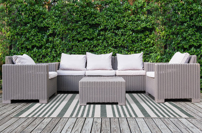Contemporary Stripes Green Area Rug-3