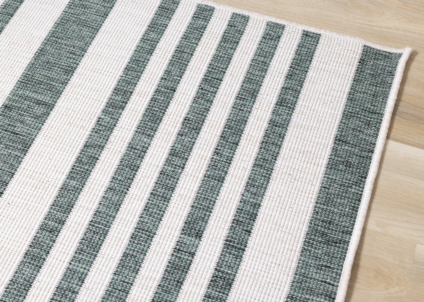 Contemporary Stripes Green Area Rug-4