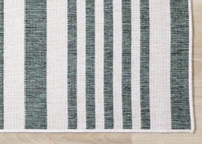 Contemporary Stripes Green Area Rug-5
