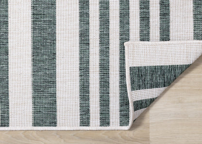 Contemporary Stripes Green Area Rug-6
