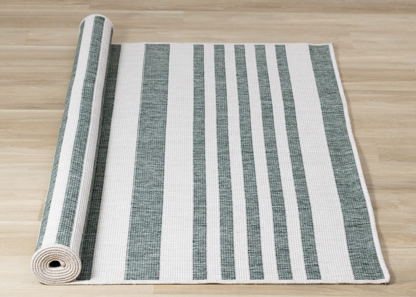 Contemporary Stripes Green Area Rug-7
