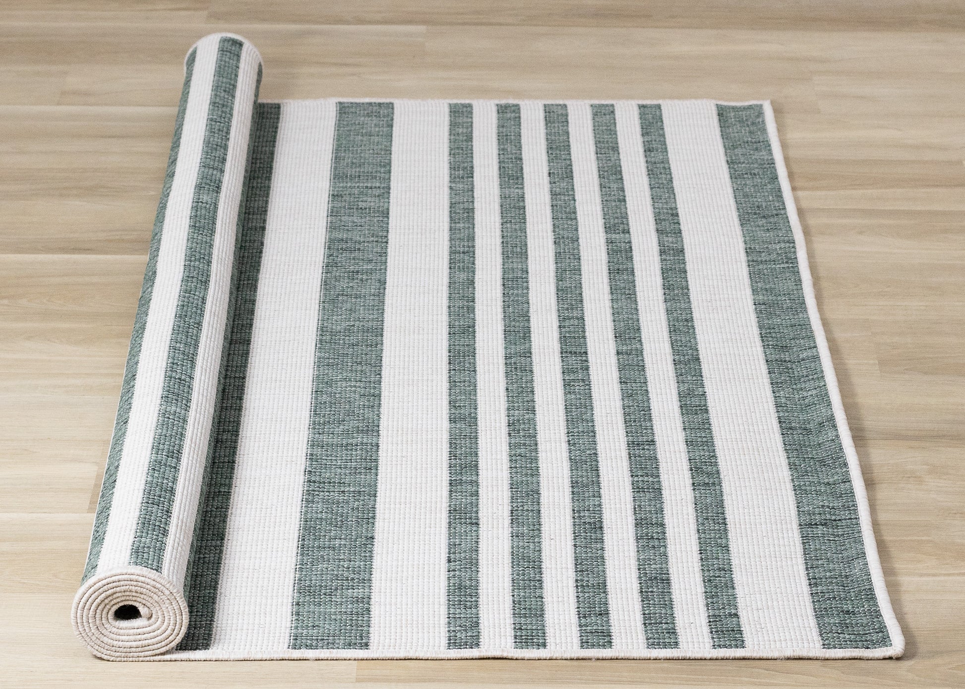 Contemporary Stripes Green Area Rug-7