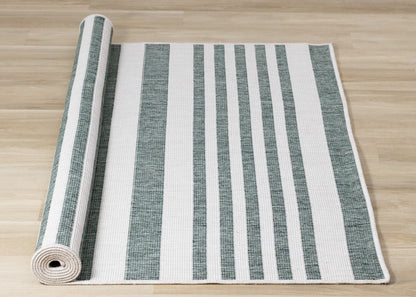 Contemporary Stripes Green Area Rug-7