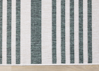 Contemporary Stripes Green Area Rug-8