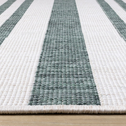 Contemporary Stripes Green Area Rug-9