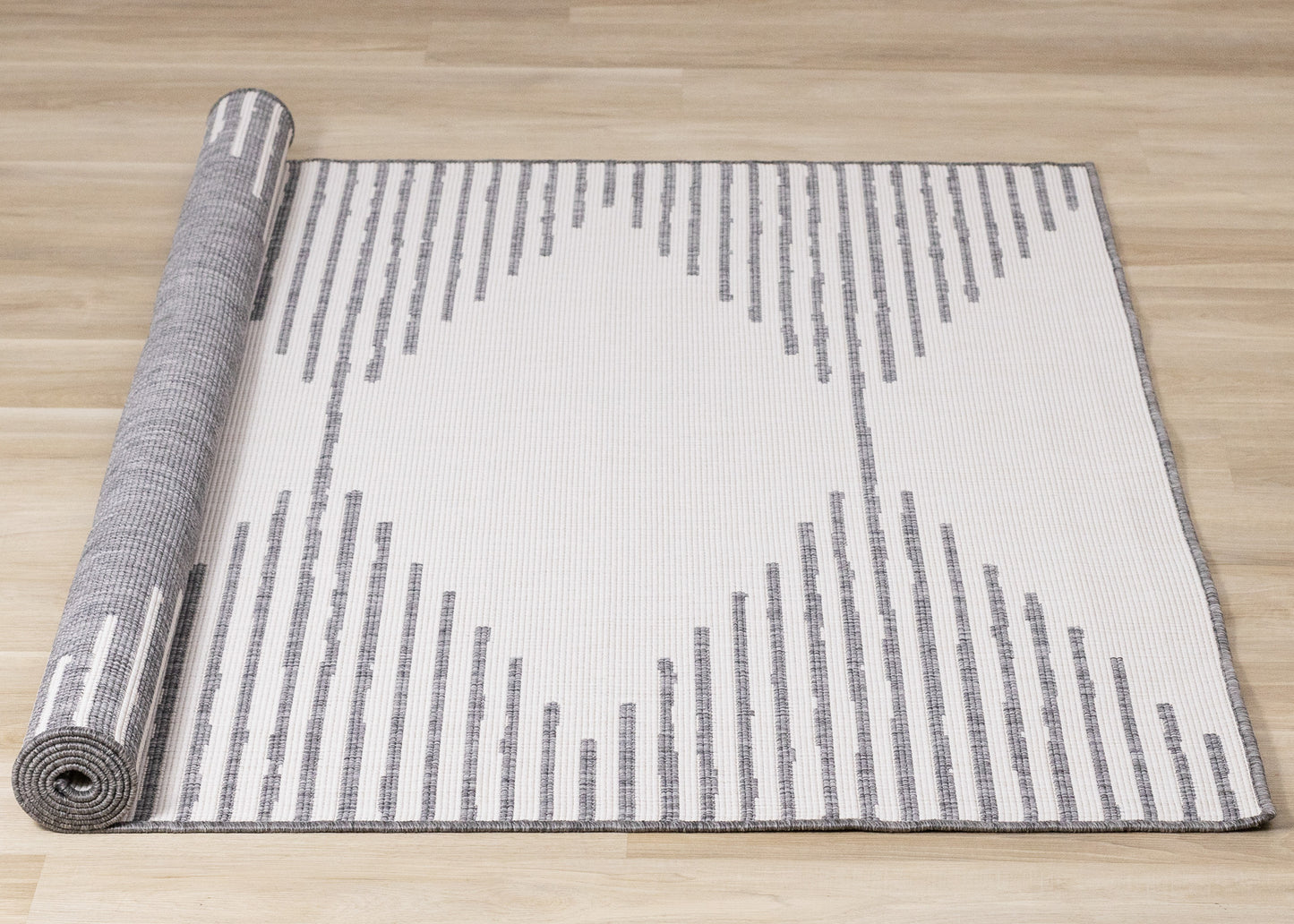 Mid-Century Geometric Grey Area Rug