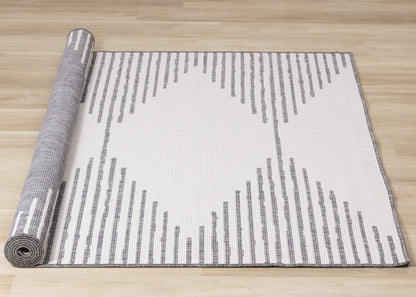 Mid-Century Geometric Grey Area Rug