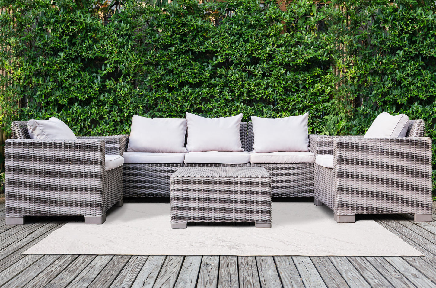 Contemporary Organic Cream Area Rug