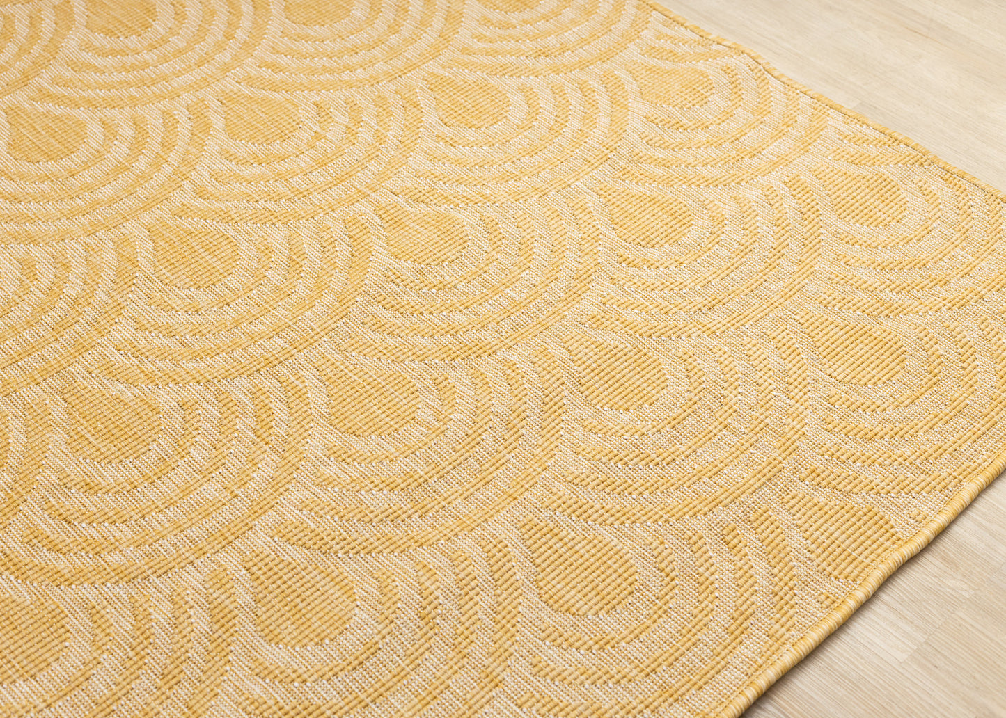 Outdoor Geometric Yellow Area Rug-4