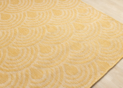 Outdoor Geometric Yellow Area Rug-4